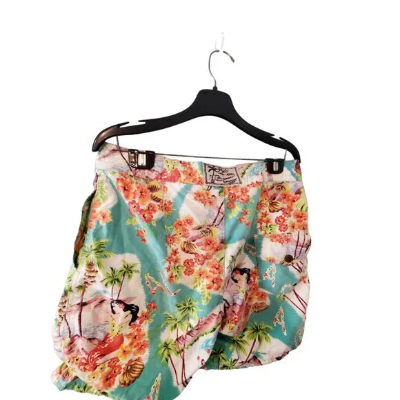 Tropical Print Men's Swim Shorts - Picture 2 of 5